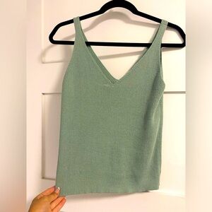 Sage woven tank top